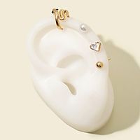 Women's Clip on Earring Mismatched Snake Heart Stylish Fashion Modern Trendy Cool Earrings Jewelry Gold For Party Gift Daily Prom Club 4pcs Lightinthebox - thumbnail