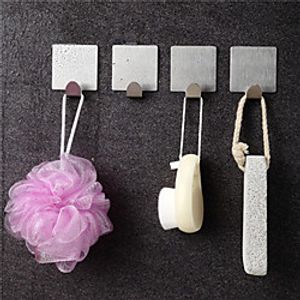 Stainless Steel Hook Single Hook Nail-free Sticking Hook Free Punching Metal Square Bathroom Hook Lightinthebox