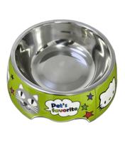 Cozy Paws Single Melamine Bowl -14x17.5x6cm Green Cat