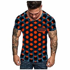 unisxe dizziness funny tees top men fashion 3d print o-neck short sleeve t shirt orange miniinthebox