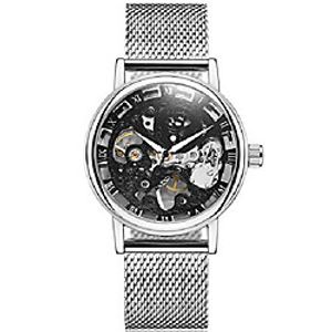 dress royal hollow carving mechanical hand wind watch with mesh steel band slim design miniinthebox