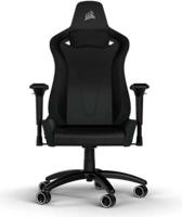 Corsair TC200 Leatherette Gaming Chair, Soft Fabric Exterior, Comfortable & Durable, 4D Armrests, Steep Recline, 75mm Dual-Wheel Casters, Black - CF-9010043-WW