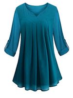V Neck Plain Long Sleeve T-shirt - thumbnail