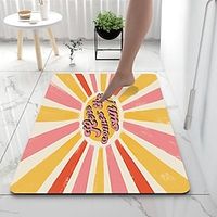 Diatomaceous Earth Bath Mat Soft Mat Rubber Anti-Slip Fast Dry Super Absorbent Thin Bathroom Mat for Under Door - Bathroom Floor Mat Rug Bathtub Front Shower Mat Sink Lightinthebox - thumbnail