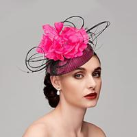 Fascinators Headpiece Feather Net Saucer Hat Wedding Kentucky Derby Horse Race Ladies Day With Feather Floral Headpiece Headwear Lightinthebox