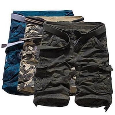 Men's Cargo Shorts Shorts 6 Pocket Print Camouflage Comfort Outdoor Daily Going out Cotton Blend Fashion Streetwear Yellow camouflage Army Green Lightinthebox