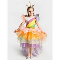 Unicorn Cosplay Costume Costume Vacation Dress Girls' Movie Cosplay A-Line Slip Cosplay Orange Dress Christmas Halloween Children's Day Polyester Organza miniinthebox - thumbnail