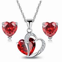 Fashion Bride Jewelry Set New Micro Set Crystal Zircon Heart Necklace Earring Jewelry Set Lightinthebox - thumbnail