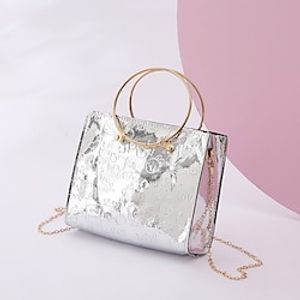 Women's Crossbody Bag Top Handle Bag Shoulder Bag PU Leather Chain Embossed Floral Print Vintage Daily Office  Career White Black Blue Purple Lightinthebox