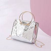 Women's Crossbody Bag Top Handle Bag Shoulder Bag PU Leather Chain Embossed Floral Print Vintage Daily Office  Career White Black Blue Purple Lightinthebox - thumbnail