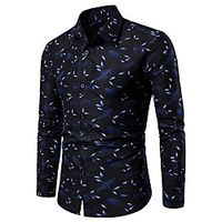 Men's Shirt Other Prints Graphic Turndown Casual Daily Long Sleeve Tops Casual Sports Blue Black Red Lightinthebox - thumbnail