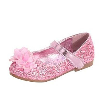 Girls' Flats Glitters Dress Shoes Flower Girl Shoes Glitter Little Kids(4-7ys) Toddler(2-4ys) Wedding Party Sequin Magic Tape Crystals / Rhinestones Silver Pink Blue Spring Fall miniinthebox