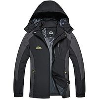 Men's Hoodie Jacket Waterproof Hiking Jacket Hiking Windbreaker Outdoor Thermal Warm Waterproof Windproof Quick Dry Outerwear Trench Coat Top Skiing Ski  Snowboard Fishing Black men Red men Army Lightinthebox - thumbnail