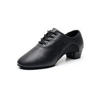 Men's Latin Dance Shoes Modern Dance Shoes Dance Shoes Prom Ballroom Dance Lace Up Split Sole Thick Heel Closed Toe Lace-up Adults' Black Lightinthebox - thumbnail