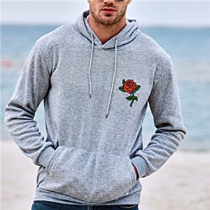 Men's Unisex Plus Size Pullover Hoodie Sweatshirt Floral Hooded Casual Daily Hot Stamping Casual Vintage Hoodies Sweatshirts  Long Sleeve Blue Yellow Blushing Pink miniinthebox