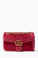 Pink Small GG Marmont Velvet Shoulder Bag Pink Small GG Marmont Velvet Shoulder Bag