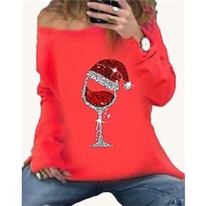 cup Masquerade Ugly Christmas Sweater  Sweatshirt Women's Christmas Christmas Carnival Masquerade Adults Party Christmas Polyester Top Lightinthebox