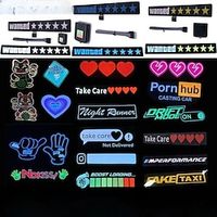 Windshield Wanted Car Lights, Electric LED Wanted Car Window Stickers Car Motorcycle Safety Signs Decorations Fashion LED Lightinthebox - thumbnail