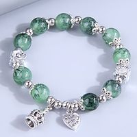 Women's Charm Bracelet Bead Bracelet Beaded Heart Simple Resin Bracelet Jewelry Green For Daily Lightinthebox - thumbnail