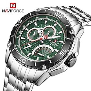 NAVIFORCE Quartz Watch for Men Analog Quartz Stylish Stylish Waterproof Fake Three Eyes Six Needles Alloy Stainless Steel Fashion Lightinthebox