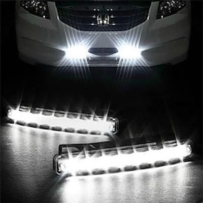Starfire Universal 8LED Daytime Driving Running Light DRL Car Fog Lamp Waterproof White Car Light DC 12V Lightinthebox