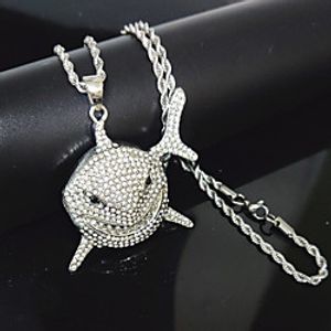 hip hop large shark pendant necklace gold cuban chain bling necklace Lightinthebox