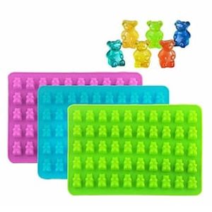 50 Gummy Bears Silicone Mould Chocolate Fondant Jelly Ice Cube Mold for DIY Handicraft Baking Accessories miniinthebox