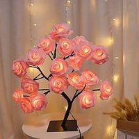 Valentine's Day Rose Flower Tree Lamp 24 Heads Rose Table Light USB Plug Lamp For Wedding Party Decoration Night Lights Lightinthebox - thumbnail