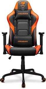 Cougar Armor Elite Gaming Chair, Premium PVC Leather, 2D Armrest, Piston Height Adjustment, Class 4 Gas Lift Cylinder, 160° Reclining, Orange - CG-CHAIR-ARMOR-ELITE-ORG