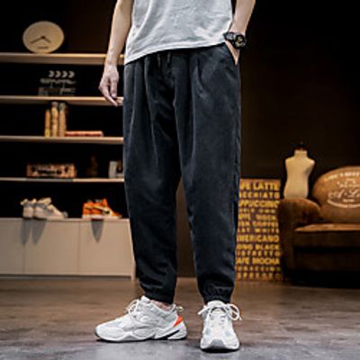 Men's Casual / Sporty Chino Slim Harem Loose Chinos Sweatpants Pants Solid Color Black Green Dark Gray miniinthebox