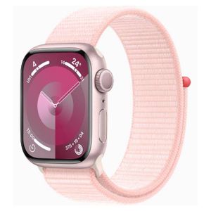 Apple Watch Series 9, 41mm , GPS, Pink Aluminum Case With Light Pink Sport Loop - MR953