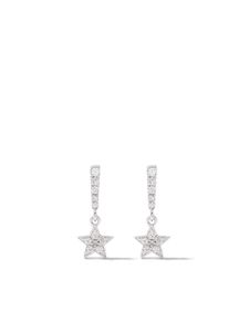 AS29 18kt white gold Essentials star diamond drop earrings - SILVER
