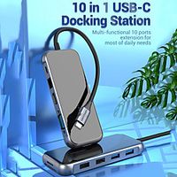 VENTION Support Power Delivery Function TFGHB USB 3.0 USB C to VGA USB 2.0 USB 3.0 USB 3.0 USB C RJ45 SD Card TF Card HDMI USB Hub 10 Ports For Windows, PC, Laptop miniinthebox - thumbnail