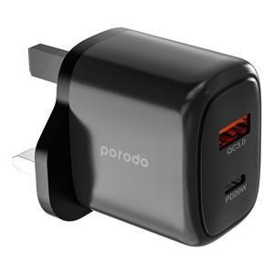 Porodo Dual Port Fast Charger Quick Charge + Power Delivery