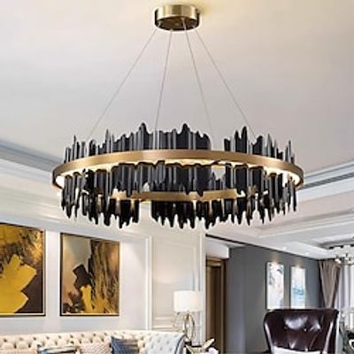 Chandelier Luxury 60cm Circle Design Chandelier  for Kitchen Island Living Room Dining Room Bedroom Lights 110-240V Lightinthebox