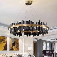 Chandelier Luxury 60cm Circle Design Chandelier  for Kitchen Island Living Room Dining Room Bedroom Lights 110-240V Lightinthebox - thumbnail