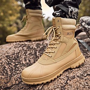 Men's Boots Sporty Casual Daily Outdoor Hiking Shoes Walking Shoes PU Booties / Ankle Boots Black Brown Winter Spring miniinthebox