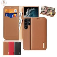 Phone Case For Samsung Galaxy Wallet Card S23 Ultra Plus Wallet Flip Full Body Protective Solid Colored Genuine Leather Lightinthebox - thumbnail