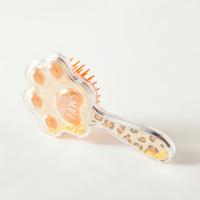 Animal Print Paw Shaped Hairbrush with Glitter
