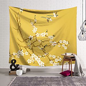 Chinese Style Wall Tapestry Art Decor Blanket Curtain Hanging Home Bedroom Living Room  Modern White Floral Theme miniinthebox