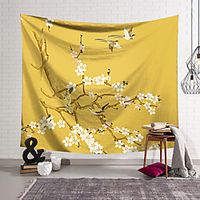 Chinese Style Wall Tapestry Art Decor Blanket Curtain Hanging Home Bedroom Living Room  Modern White Floral Theme miniinthebox - thumbnail
