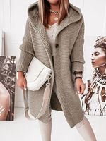 Regular Hooded Knit Cardigan