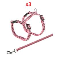 Trixie Reflecting Harness With Leash For Cats - Pink 22-42cm (Pack Of 3)