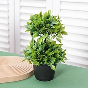 Evergreen Plant Simulating A Two-Layer Mini Rose Leaf Chrysanthemum Potted Plant Suitable For Home Restaurant Desktop Office Commercial Center Decoration miniinthebox