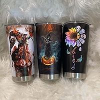 20oz Sugar Skull Gifts for Women, Men, Valentines Day Gifts for Him, Her, Unique Birthday Gifts Mandala Mexican Sugar Skull Tumbler Cup, Double Wall Vacuum Insulated Travel Coffee Mug with Lid Lightinthebox - thumbnail