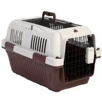 Nutrapet Dog And Cat Carrier Open Grill Top Dark Red Box L63Cms X W41Cms X H40 Cms