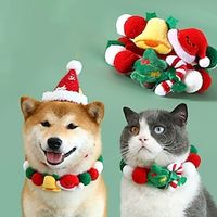 Ball Collar Plush Fabric Bell Christmas Tree Hat Colorful Scarf Decorative Chain Cute Holiday Lightinthebox - thumbnail