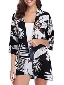 Printed Three-quarter Sleeve Cardigan