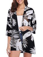 Printed Three-quarter Sleeve Cardigan - thumbnail