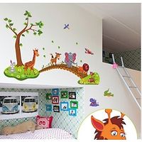 New cartoon animal Wall Stickers across the bridge children's room bedroom removable decorative wall sticker for bedroom living room 6090CM miniinthebox New cartoon animal Wall Stickers across the bridge children's room bedroom removable decorative wall sticker for bedroom living room 6090CM miniinthebox